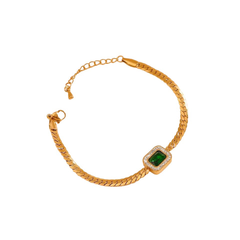 Emerald Snake Chain Bracelet