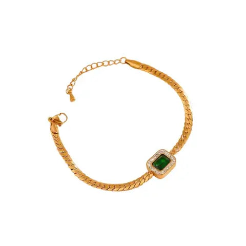 Emerald Snake Chain Bracelet