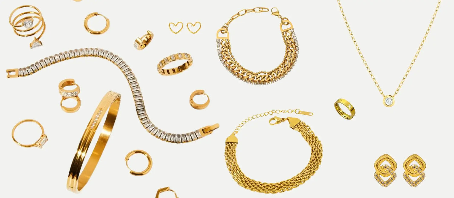 Elegant gold jewelry banner