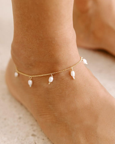 White Stone Anklet