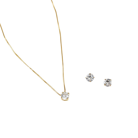 Mini Stone Pendant & Studs