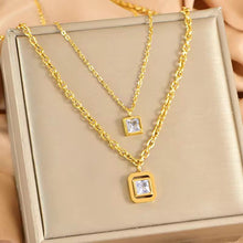 Double Layer White Stone Pendant